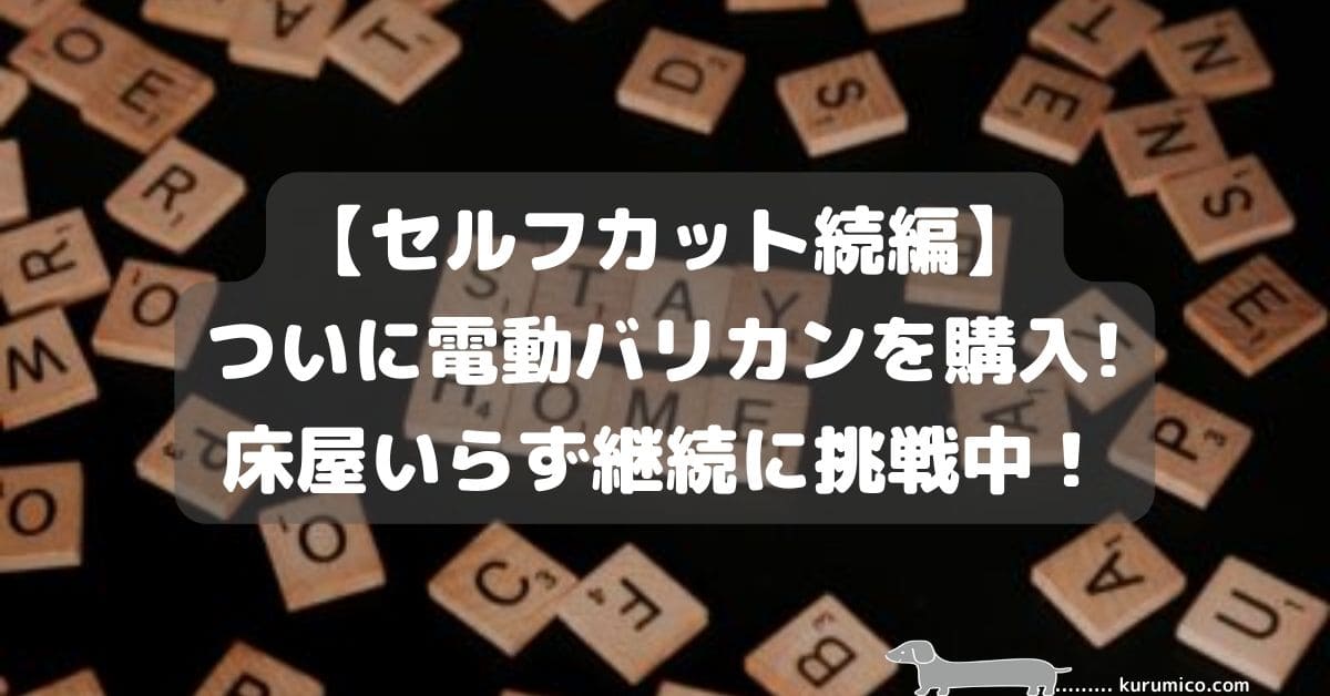 電動バリカン購入! 床屋いらず継続に挑戦中！