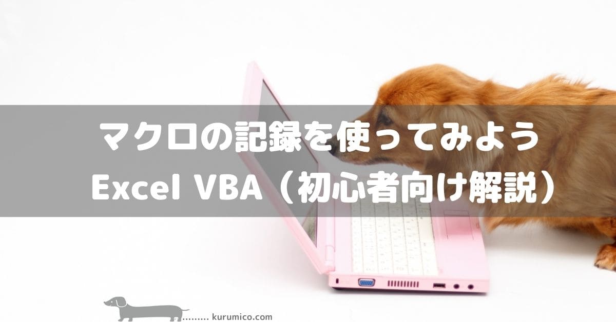 Excel VBA マクロの記録を使ってみよう（初心者向け解説）