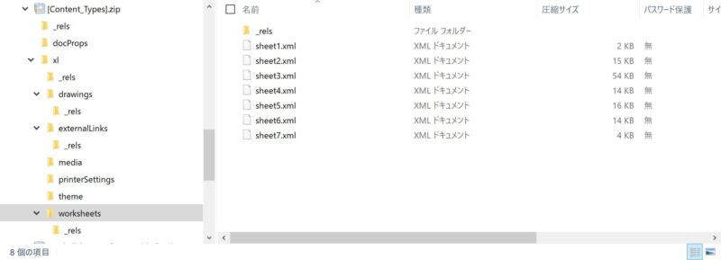 ZIPファイル内の構成がわかる画像