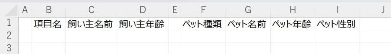 列に変更があった場合の対応例の実行結果