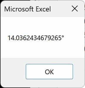 Atn関数サンプル３勾配から角度を求めた結果画像