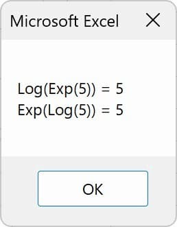 Exp関数サンプル３ Log関数との関係を確認した結果