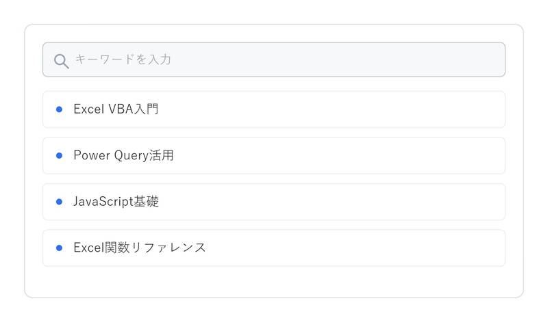 キーワード未入力時の一覧表示